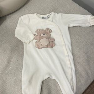 Velour teddy footie